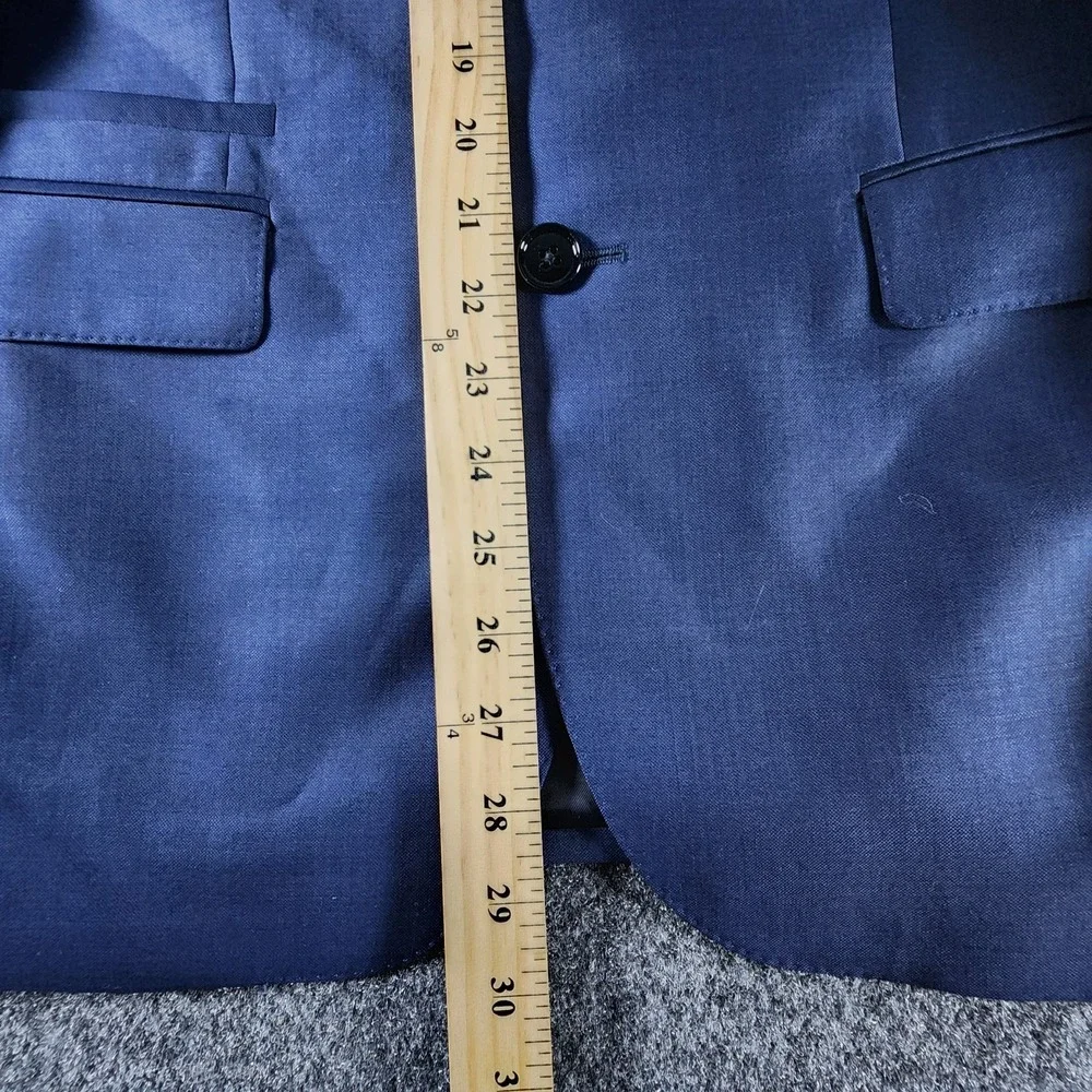 Express Photographer Men's Fitted Sport Coat Blazer Modern Navy Wool Size 36R - Picture 13 of 16